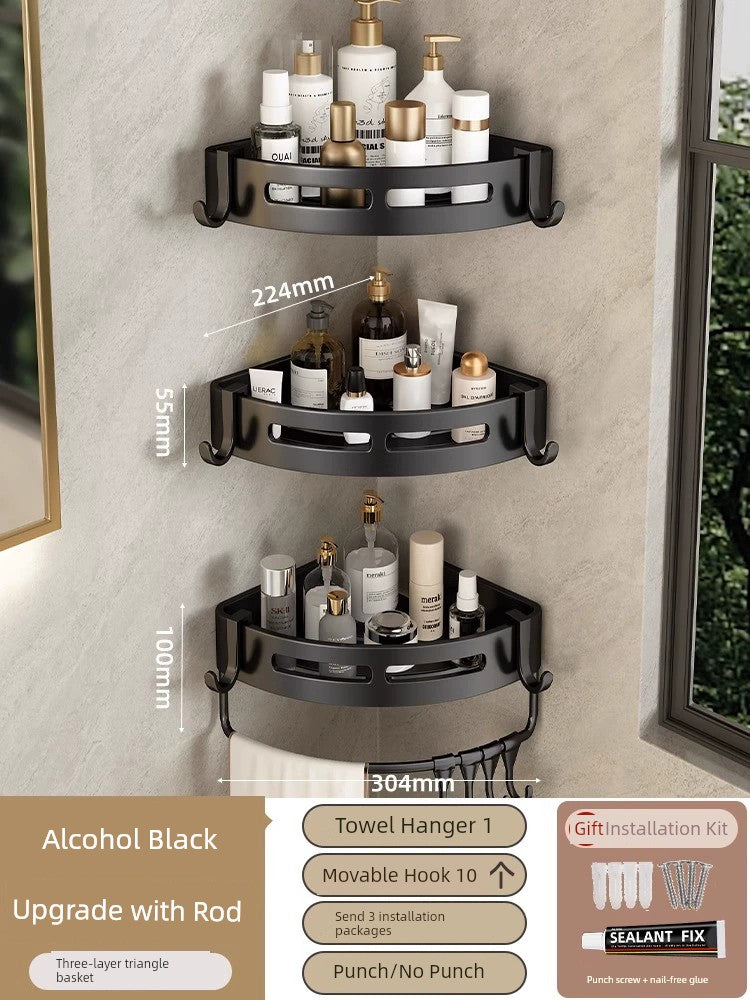 Toilet Punch-Free Wall-Mounted Bath Storage Rack