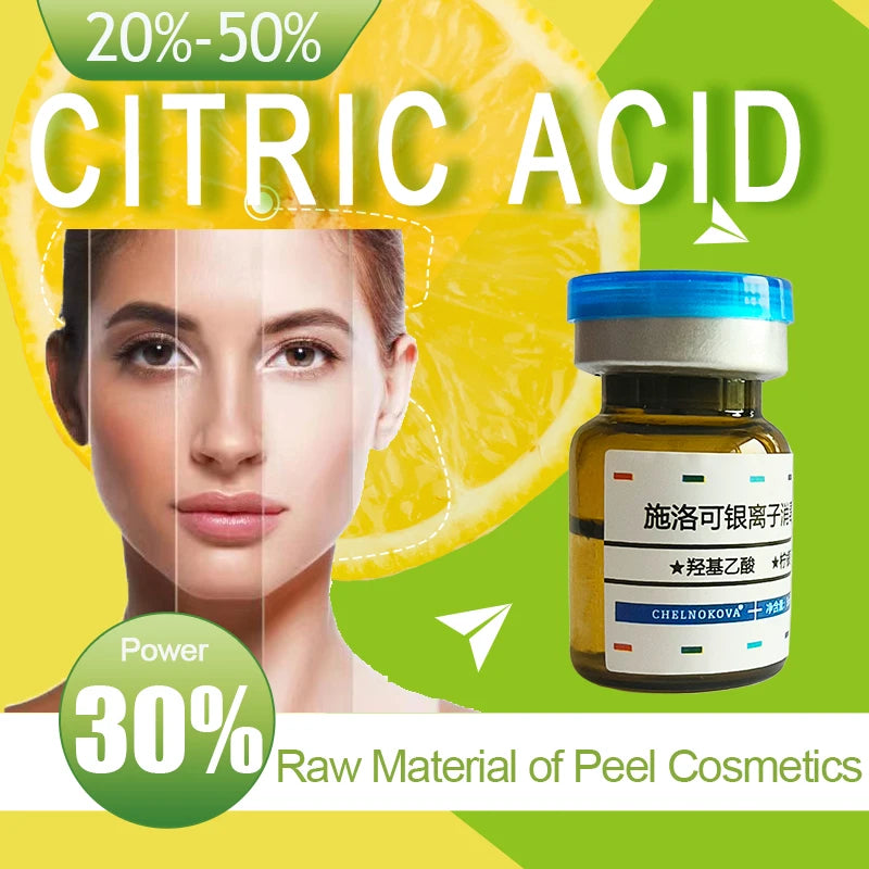Citric acid 20% 30% 40% 50% peel Material of Skincare 5ml 10ml Brighten skin whiten keratin aha whitening body lotion peeling