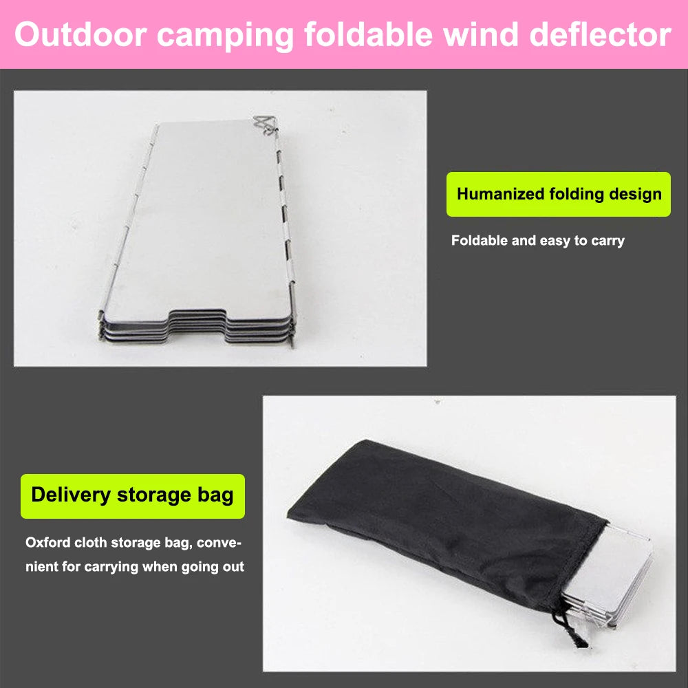 Outdoor camping wind deflector ultra light aluminum alloy foldable with pin stove head wind deflector portable wind deflector