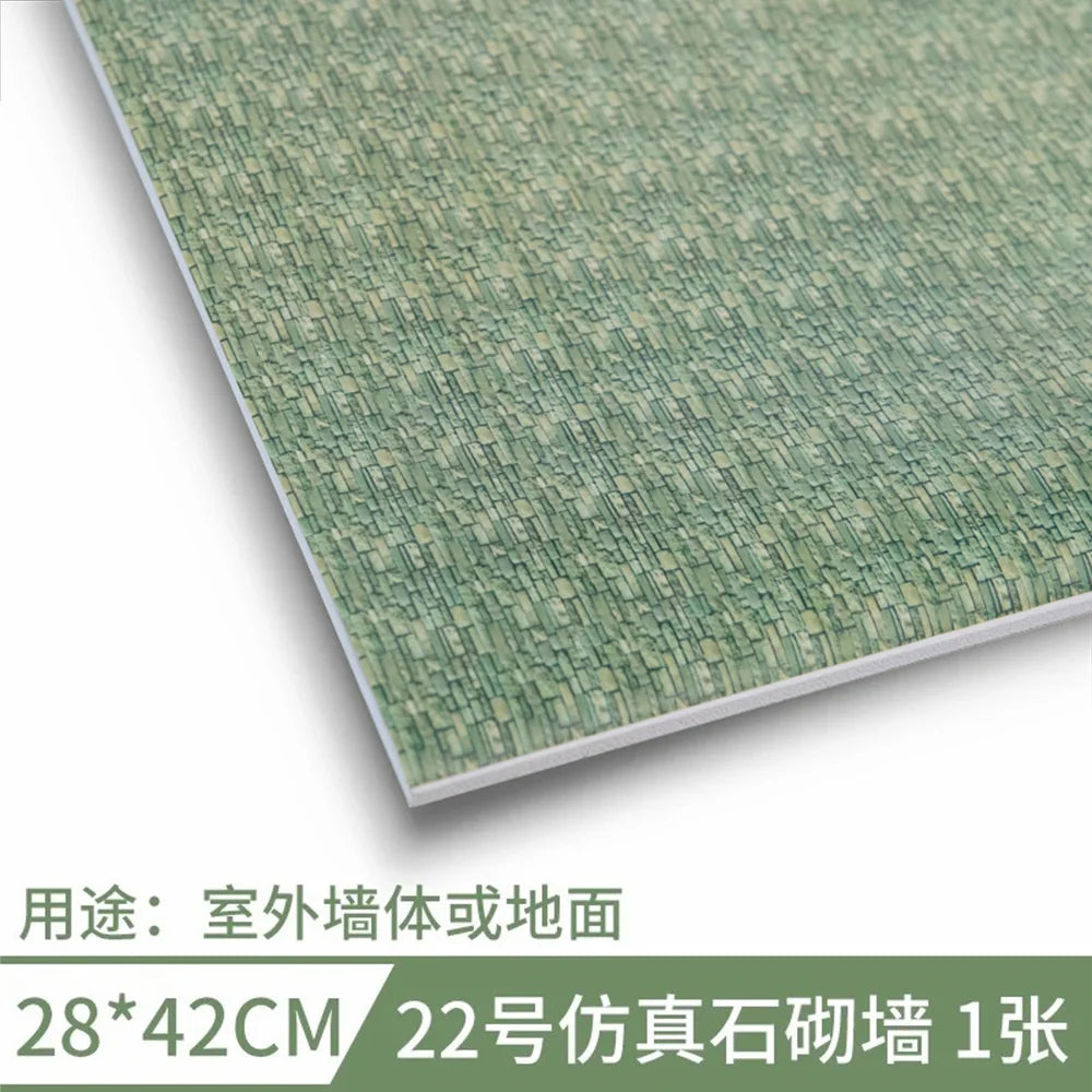 28x42CM Floor/Wall Sticker Materials DIY House Building Indoor/Outdoor Ground Layout Accessory With Back Adhesive 2Pcs/Lot