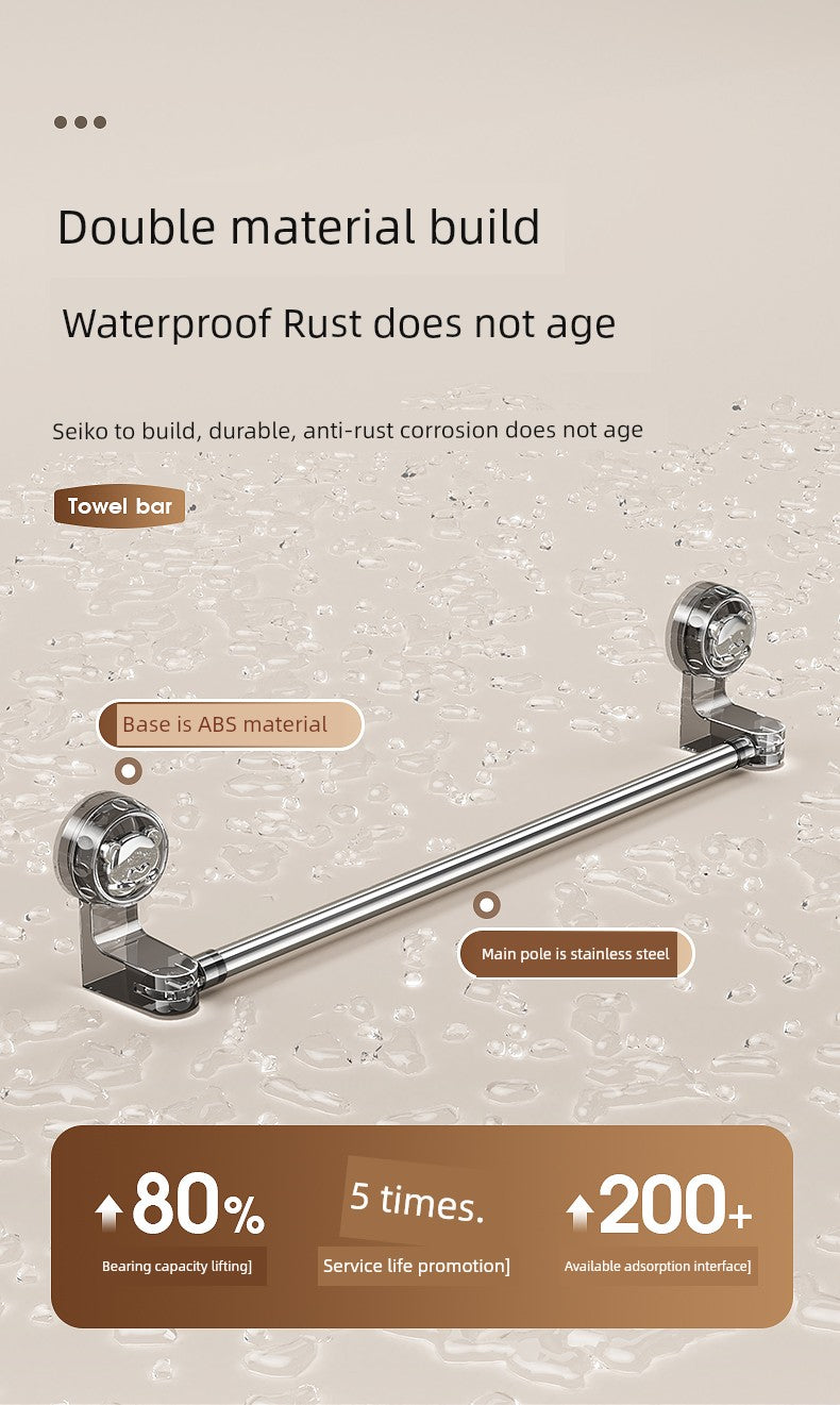 Suction Cup Towel Rack Bathroom Punch-Free Bathroom Retractable Towel Bar Storage Rack Bathroom Bath Towel Storage Rack