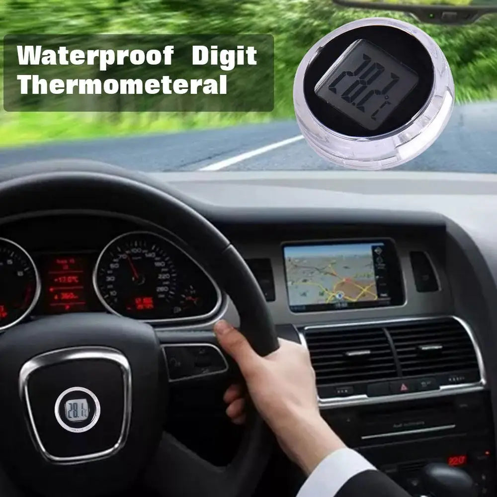 Motorcycle Digital Thermometer Clock Durable Waterproof Motorbike Meter Bathroom Bedroom Interior Watches Instrument Accessoris