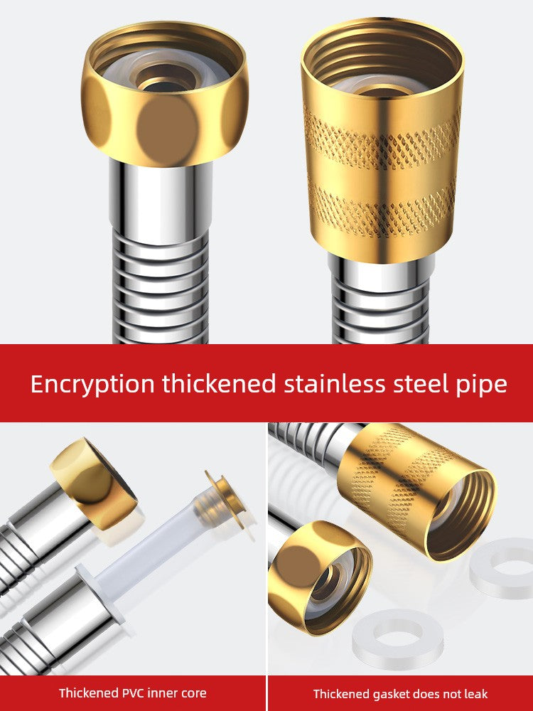 Shower Hose Explosion-Proof Shower Tube Boost Nozzle Refined Copper Neutral Connecting Pipe Water Heater Accessories Complete Collection Punch-Free