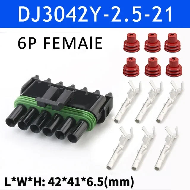 5/20/100sets 1 2 3 4 6Pin Way Delphi 2.5 GM Automotive Female Male Weather Pack Electrical Socket Plug Automobile Connectors