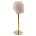 Premium 21'' Suede Cork Block Mannequin Head Wigs Display Stand Hat Glasses Cosmetology Model with Detachable Stand