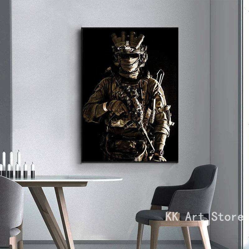 Military Special Forces Canvas Painting Soldier Poster HD Printing Modern Wall Art Pictures Boy Room Living Room Home Decor