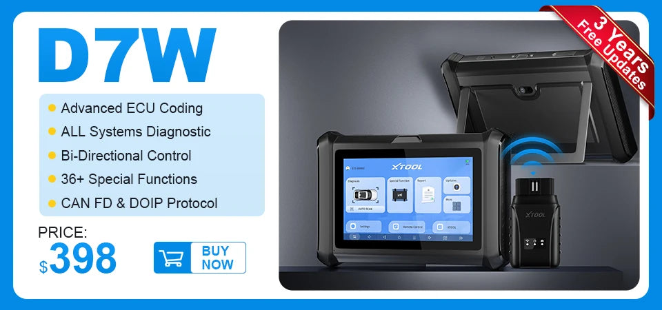 XTOOL D5S Car Diagnostic Tool Gearbox ABS EPB SRS Engine System Scanner 15 Resets Service OBD2 Scanner All Function Free Update