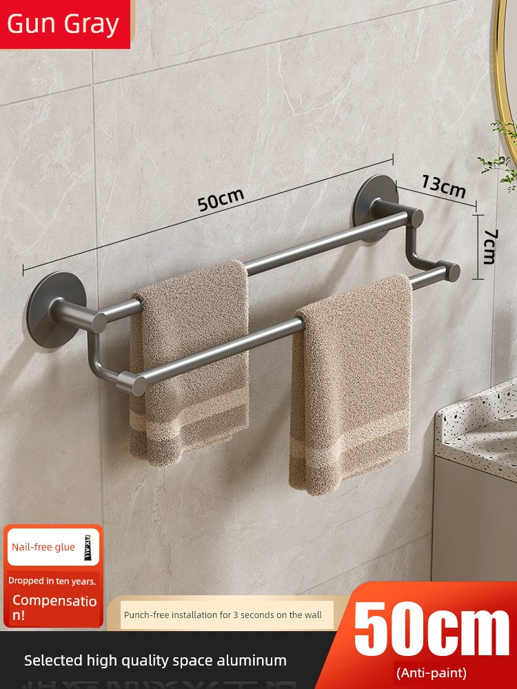 Wall-Mounted Alumimum Single Rod Toilet Towel Rack