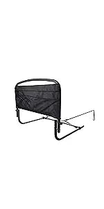 Stander 30" Safety Bed Rail with Padded Pouch, Folding Bedside Safety Guard Rail for Adults, Seniors, and Elderly, Under