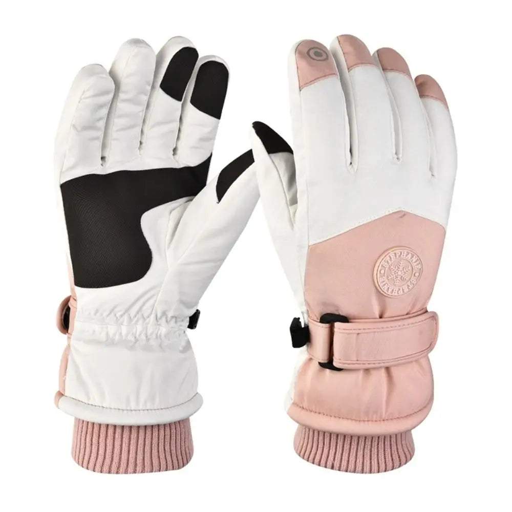 Outdoor Sports Touch Screen Winter Ski Gloves Warm Waterproof Velvet Gloves Korean Style Thermal Driving Gloves Outdooor