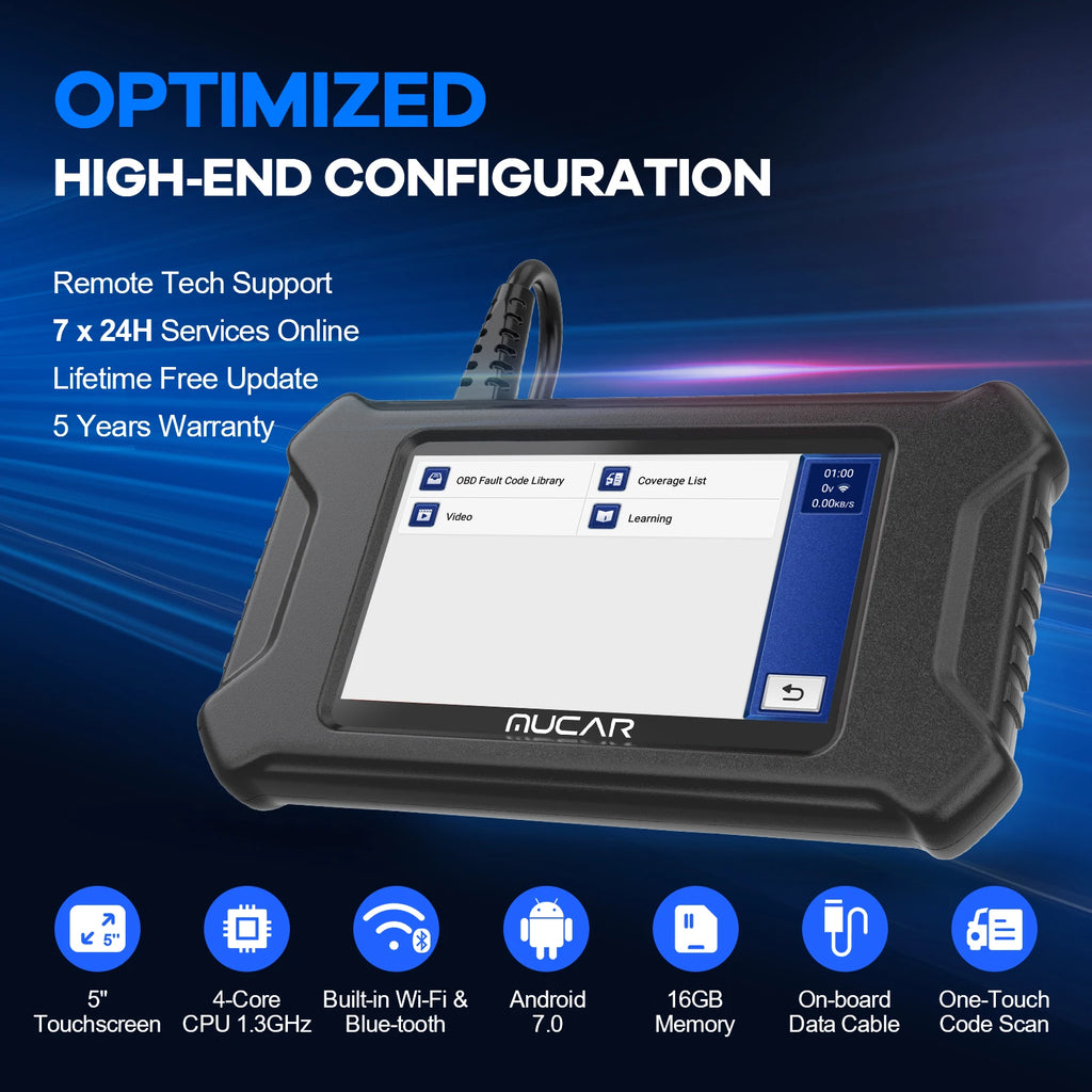 MUCAR CS90 Diagnostic Tools With 28 Reset Services Lifetime Free Auto Tools Engine System Diagnostic Scanner With 5inch Screen