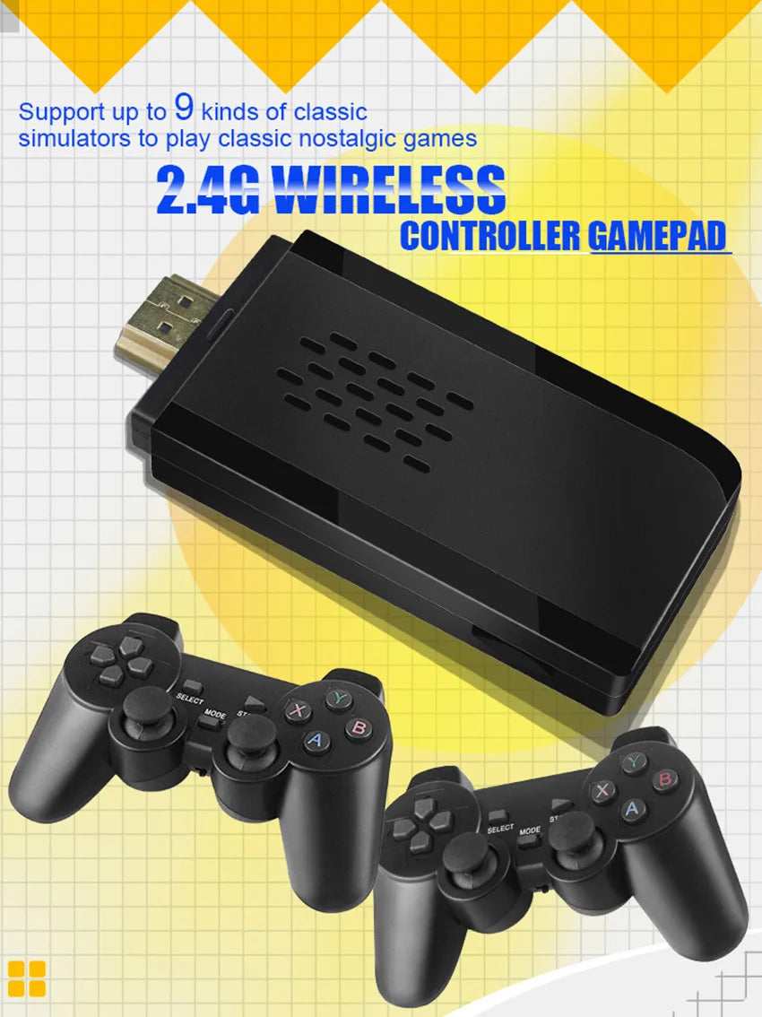 M8 Game Console Built-in 20000 + 64GB Two-person Wireless Controller 2.4G Stick 4K HD PS1 GBA Video Children's Christmas Gift