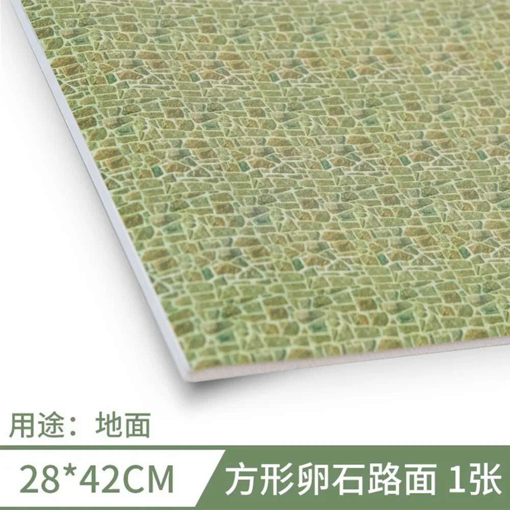 28x42CM Floor/Wall Sticker Materials DIY House Building Indoor/Outdoor Ground Layout Accessory With Back Adhesive 2Pcs/Lot