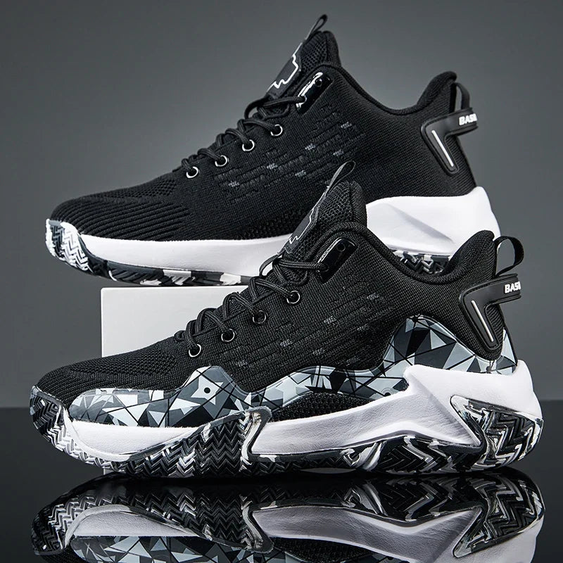 Men's Basketball Shoes Breathable Cushioning Non-Slip Wearable Runing Shoes Gym Training Athletic Basketball Sneakers for Women
