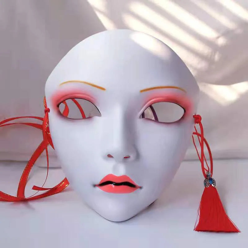 Novelty Gift Full Face Mask For Girl Women Beauty Mask Birthday Masquerade Party Mask Hand-painted Mask Hanfu Accessories