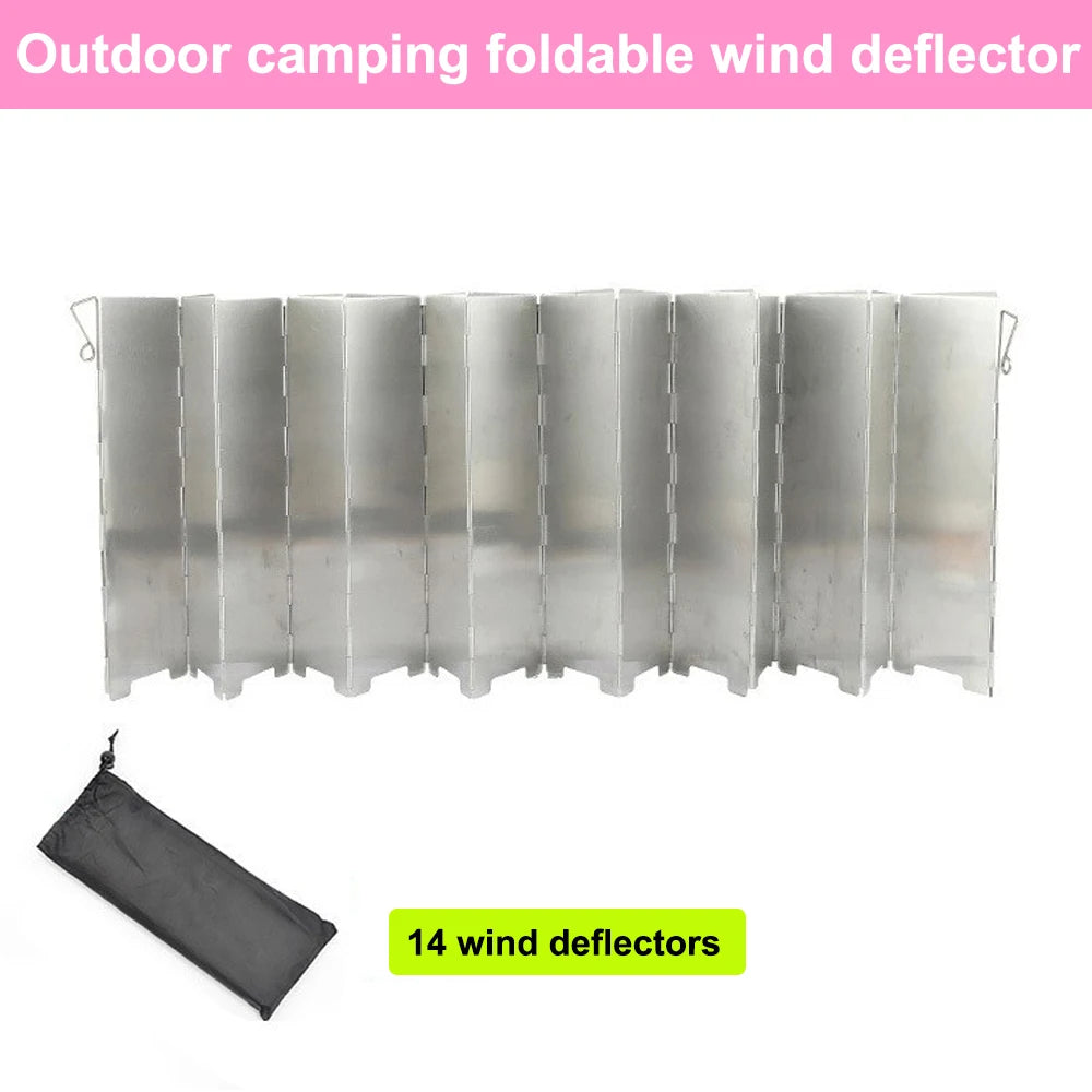 Outdoor camping wind deflector ultra light aluminum alloy foldable with pin stove head wind deflector portable wind deflector