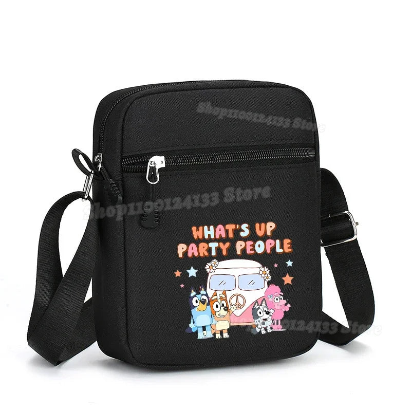 Bluey Shoulder Bag Men's Woman Crossbody Mini Bag Bingo Chilli Cartoon Anime Oxford Simple Casual Mobile Phone Handbag Cute Gift