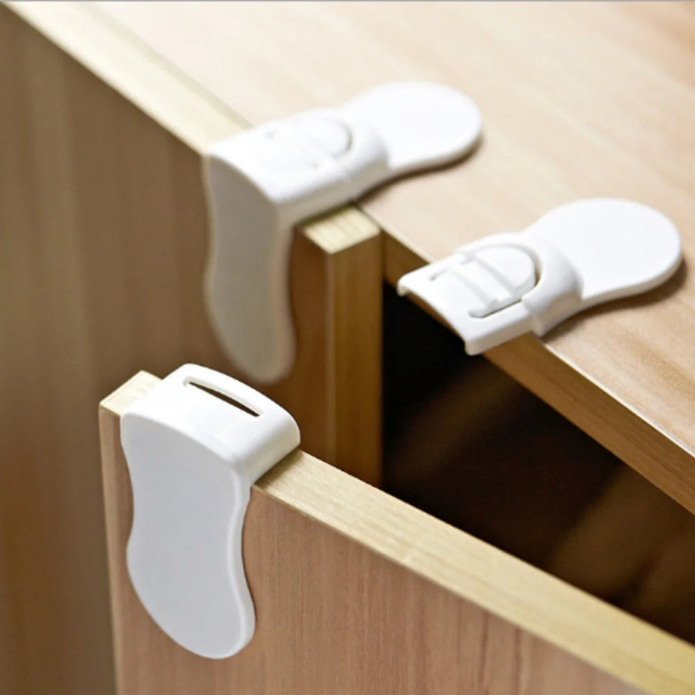 Home Baby Safety Locks Drawer Lock Anti-Pinching Hand Cabinet White Drawer Locks Refrigerator Lock Buckle Children Protection