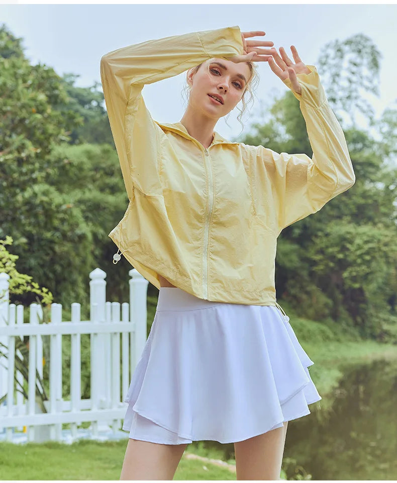 Outdoor Sunsuit Summer Mesh Breathable Zipper Skin Jacket Cardigan Excursion Hiking Hooded Sunscreen Jacket