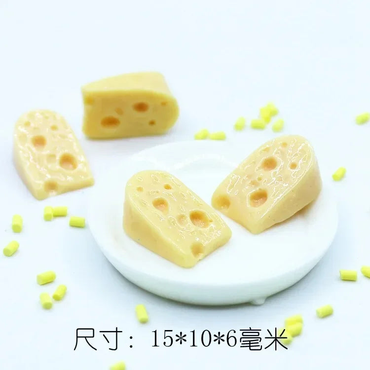 10pcs Artificial Foods Simulated Mini DIY Home Decor Creative Cheese Earring Vegetables Toys Resin Party Supplies Accessories