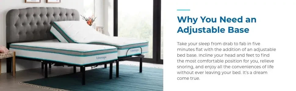 Adjustable Bed Frame - Independent Head and Foot Incline  Powerful Quiet Motor  Easy Tool Free Assembly  Lounging