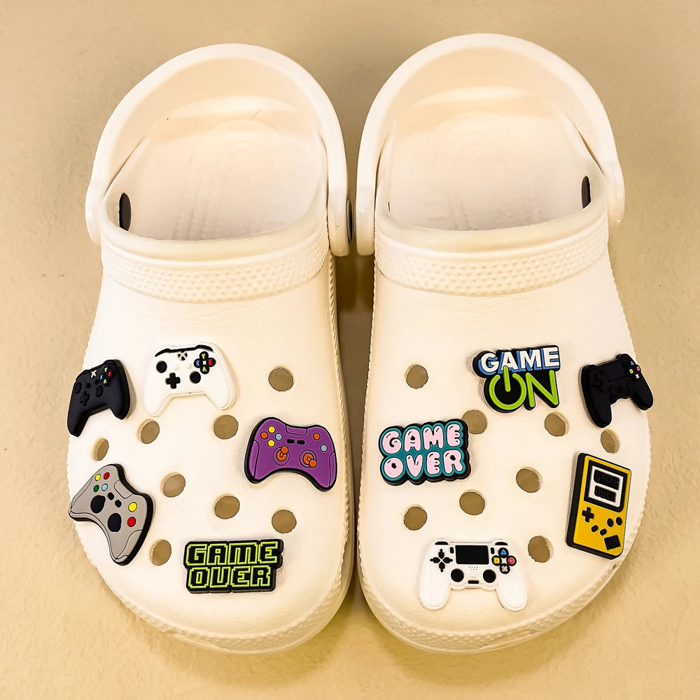1-13pcs Shoe Charms Game Console Gamepad Shoe Decorations Pins for Men Boy Favor Gifts Clog Accessories Clog Buckle Fit Sandals