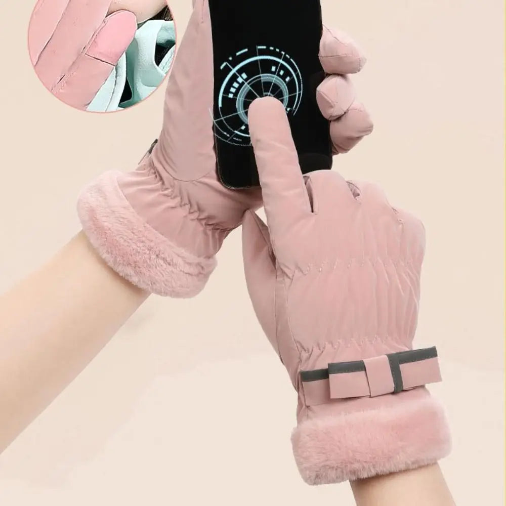 Simple Keep Warm Snowboard Gloves Windproof Waterproof Skiing Gloves Thicken Touch Screen Riding Mittens Outdooor