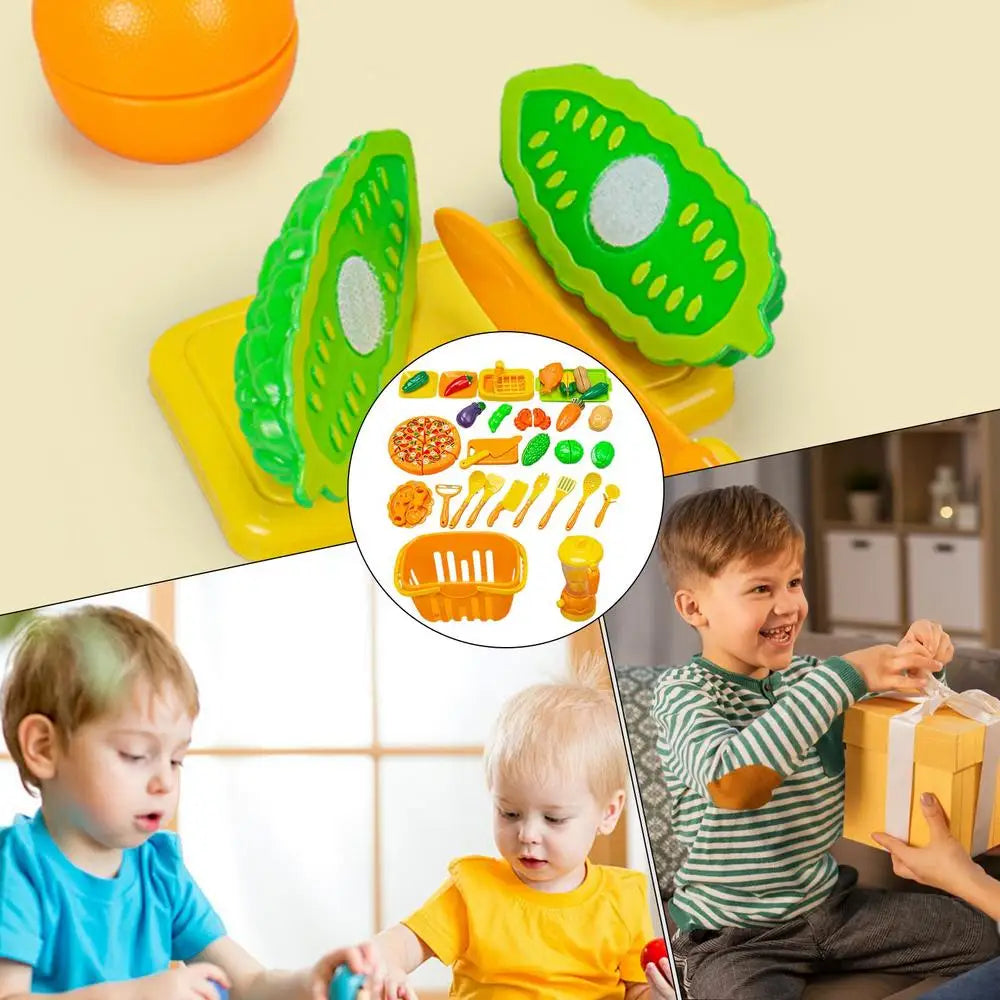 Play Food Set For Kids Children's Pretend Play Kitchen Toy Finely Polished Educational Toy For Birthday New Year Christmas