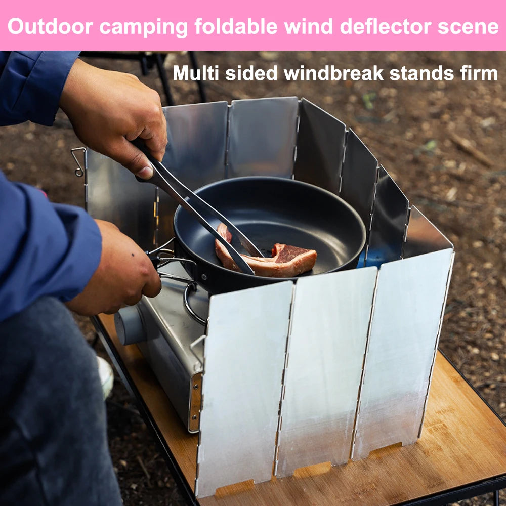 Outdoor camping wind deflector ultra light aluminum alloy foldable with pin stove head wind deflector portable wind deflector