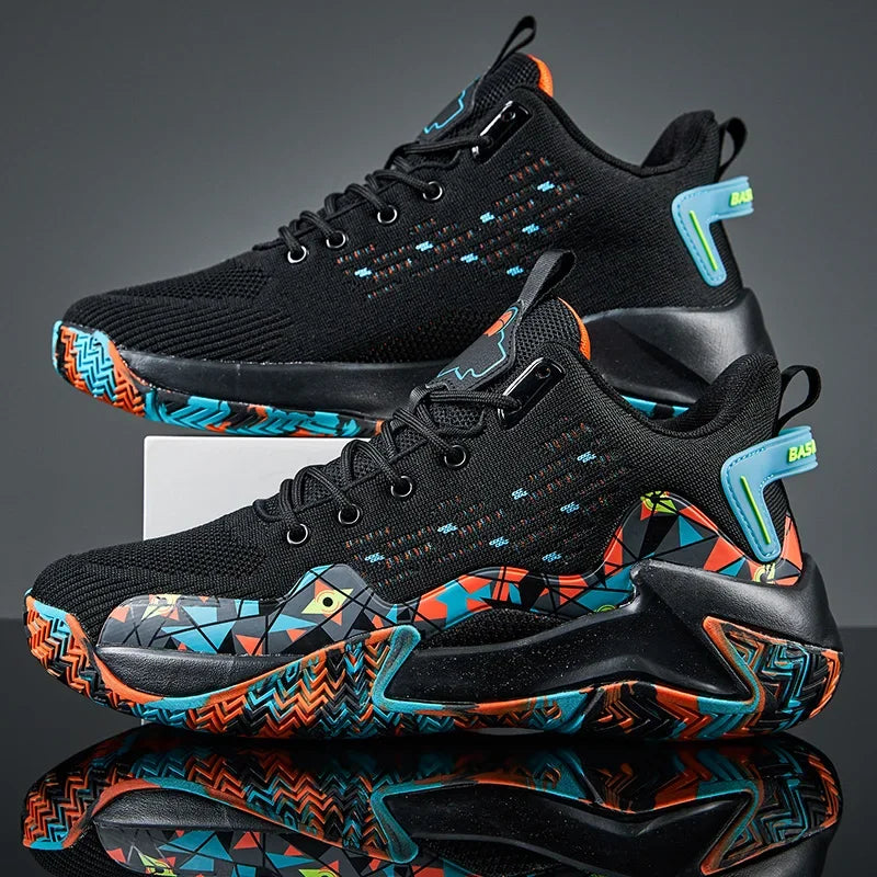 Men's Basketball Shoes Breathable Cushioning Non-Slip Wearable Runing Shoes Gym Training Athletic Basketball Sneakers for Women