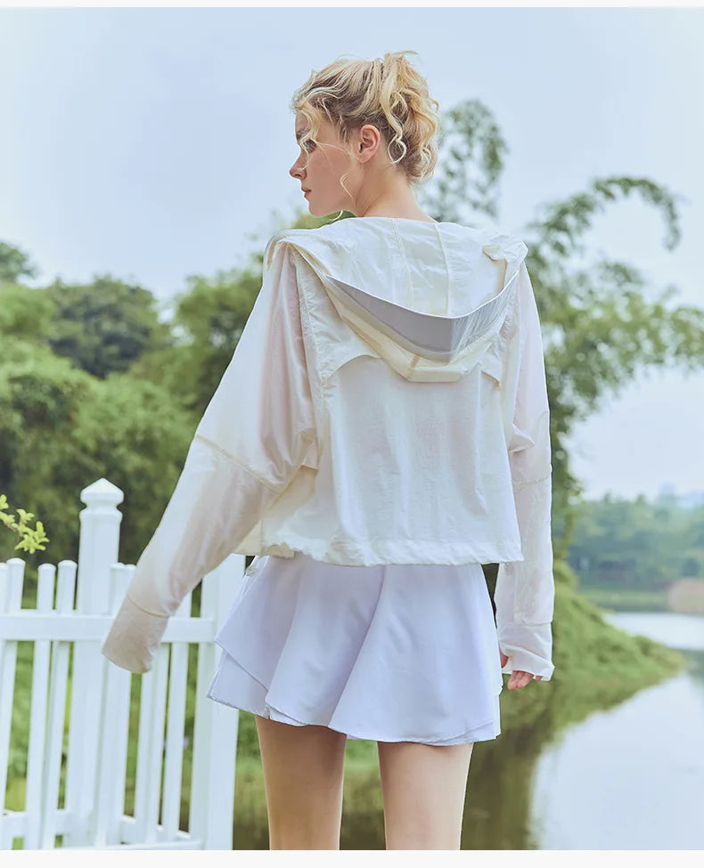 Outdoor Sunsuit Summer Mesh Breathable Zipper Skin Jacket Cardigan Excursion Hiking Hooded Sunscreen Jacket