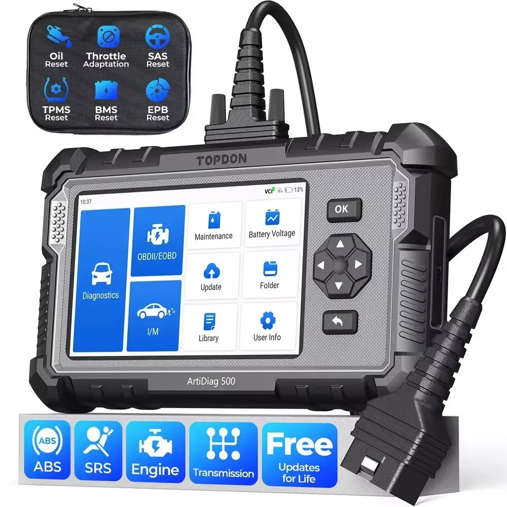 Topdon Car Diagnostic Tool  All Systems OBD2 Diagnostic Scanner Engine ABS SRS Airbag Auto Scan Tool Code Reader ArtiDiag500