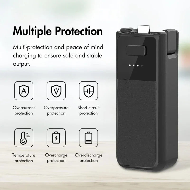 Osmo Pocket 3 Portable Mobile Power Bank Outdooor Handheld Grip Type-C Battery Charger Hub For DJI Pocket 3 Camera Charging Box