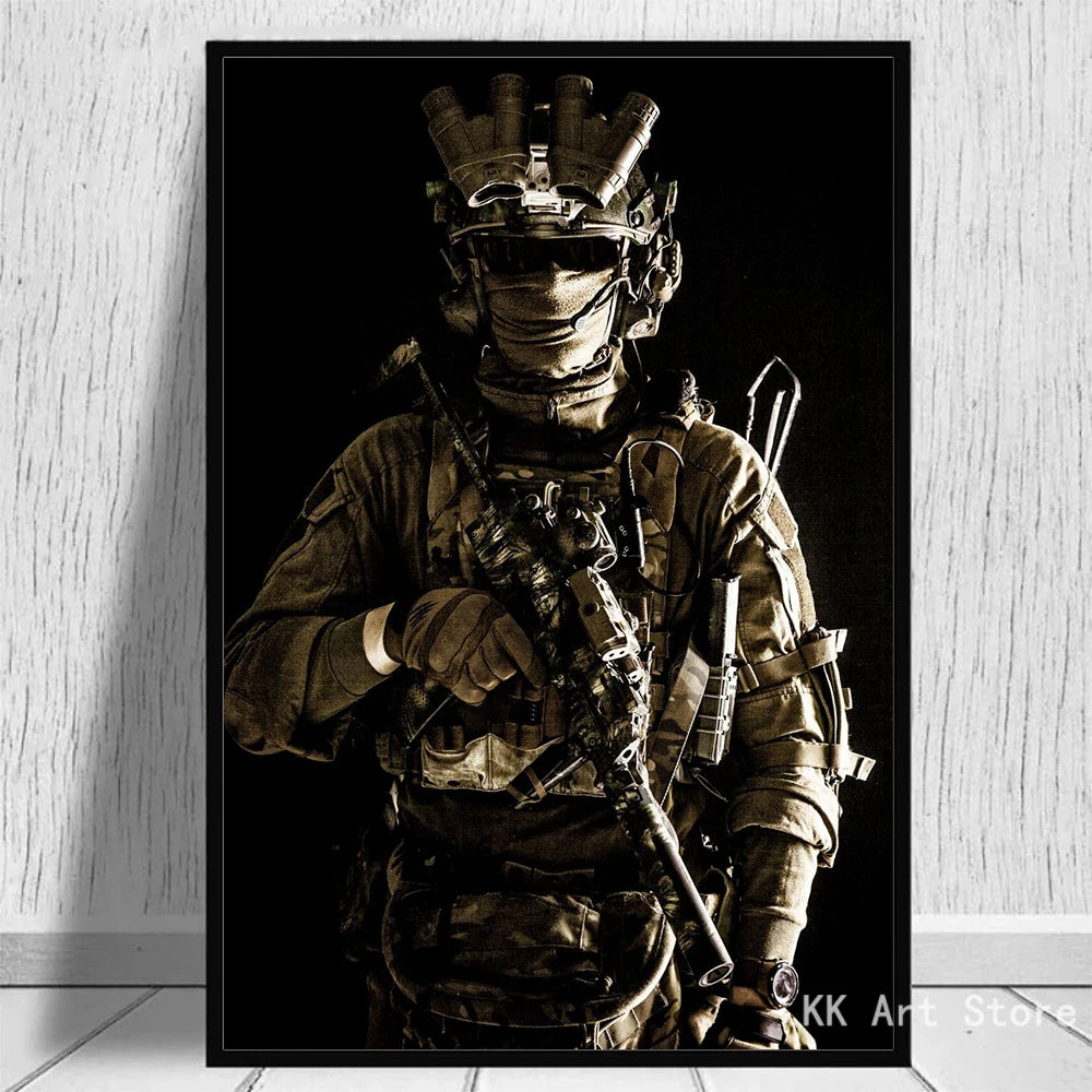Military Special Forces Canvas Painting Soldier Poster HD Printing Modern Wall Art Pictures Boy Room Living Room Home Decor