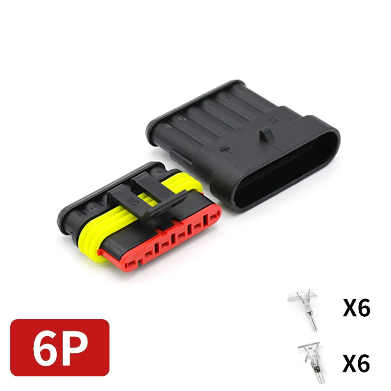 20/50/100Sets AMP Waterproof Connector 1/2/3/4/5/6 Pin 12A IP68 Electrical Automotive Wire Connector Plug Terminals Truck Car