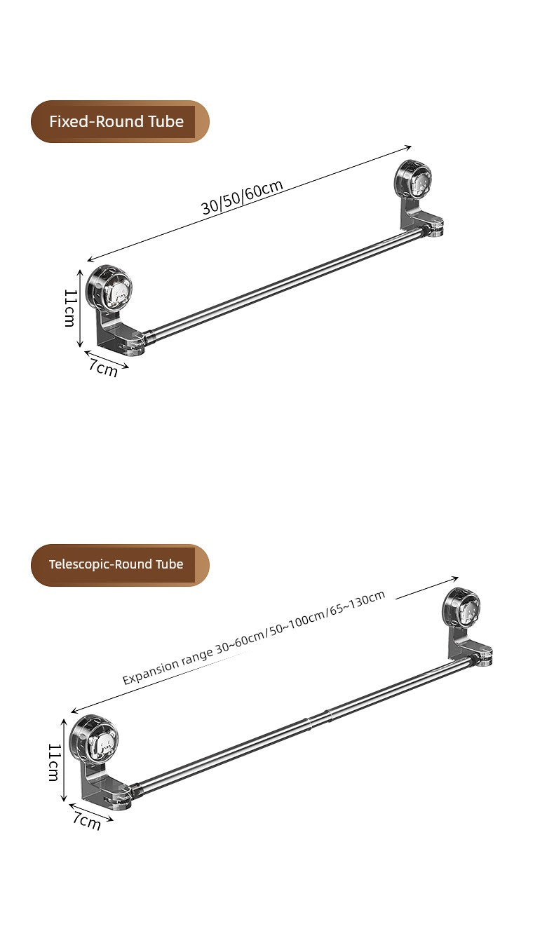 Suction Cup Towel Rack Bathroom Punch-Free Bathroom Retractable Towel Bar Storage Rack Bathroom Bath Towel Storage Rack