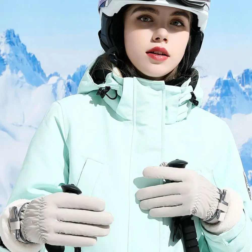 Simple Keep Warm Snowboard Gloves Windproof Waterproof Skiing Gloves Thicken Touch Screen Riding Mittens Outdooor