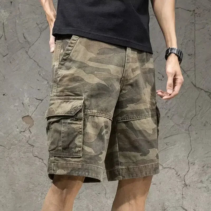 Bermuda Short Pants for Men Camo Mens Cargo Shorts Combat Hiking Camouflage Big and Tall Comfortable Harajuku Loose Cotton Homme