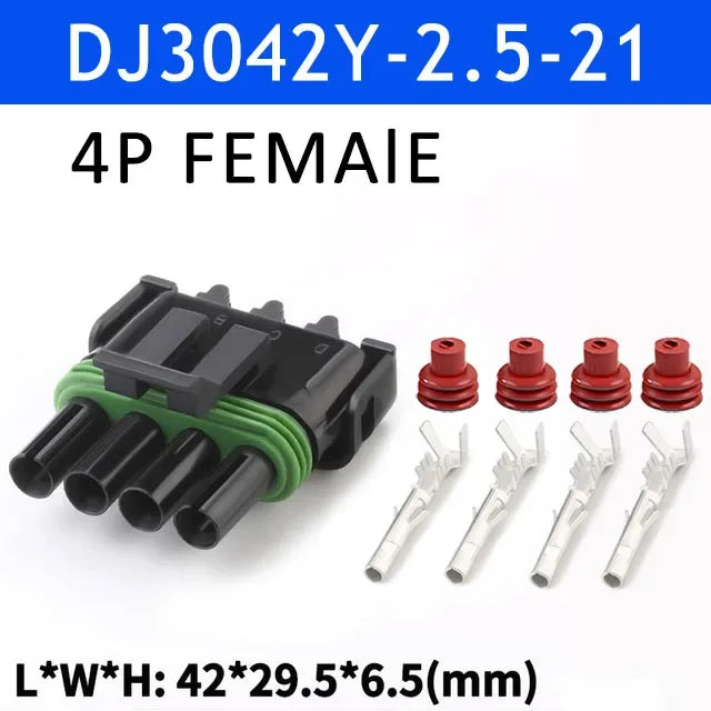 5/20/100sets 1 2 3 4 6Pin Way Delphi 2.5 GM Automotive Female Male Weather Pack Electrical Socket Plug Automobile Connectors