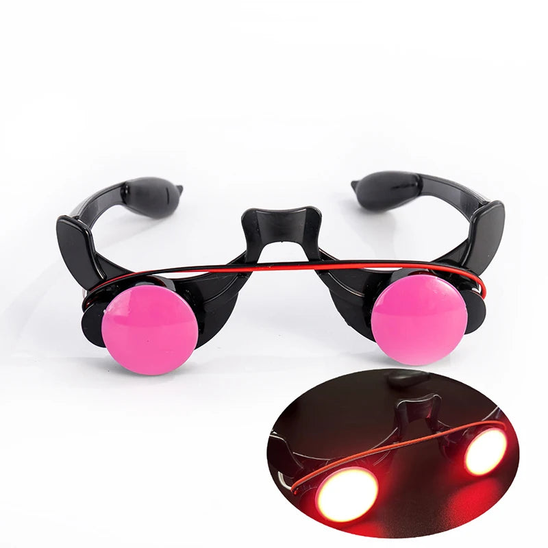 Halloween Light-Up LED Eyewear Anime Role Playing Props Funny Novelty Luminous Glasses Red Eyes Cosplay Masquerade Party Props