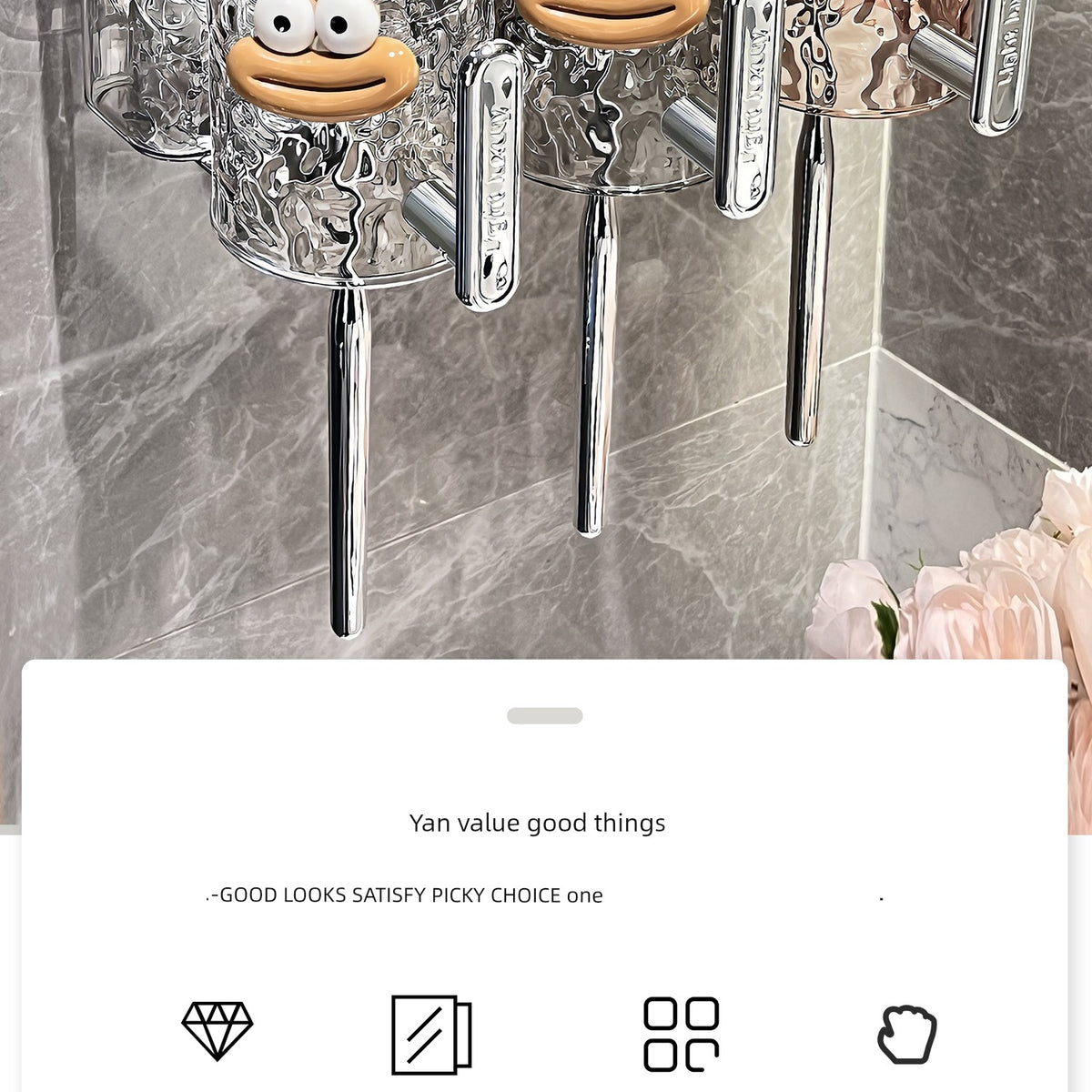 Suction Cup Toothbrush Rack Wall-Mounted No Punch Toothbrush Holder New Arrival Bathroom Tooth Cup Gargle Cup Shelf