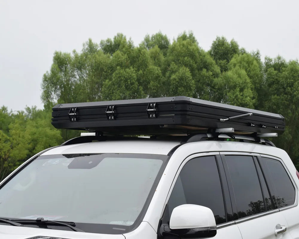 New Arrival Aluminum Triangle Hard Shell Rooftop Tent Outdoor Camping Waterproof SUV Car Roof Top Tent