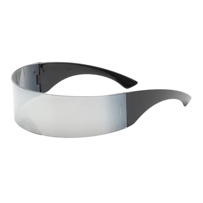 Novelty Metallic Silver Space Robot Party Eye Glasses     Soldier Sunglasses Unisex Photo Prop Goggles