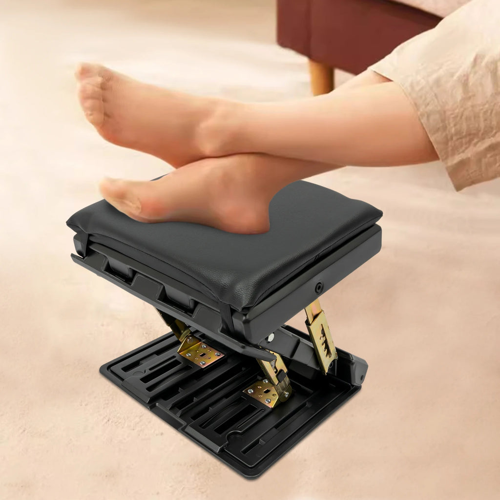 Under Desk Foot Rest Foldable Footrest Adjustable Footrest for Travel Office Outdoor Portable Foot Stool for Elderly