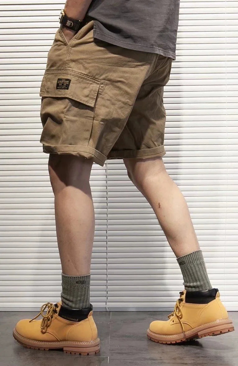Mens Cargo Shorts With Draw String Hiking Combat Bermuda Short Pants For Men Luxury Y2k Trend Unique Cotton Hevy Whate New In