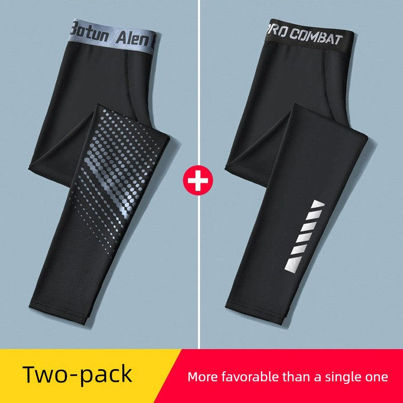 Basketball Basic Thin Ice Silk Quick-Drying Compression Leggings