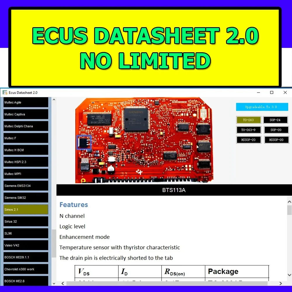 Datasheet ECUs 2.0 repair course PCB workshop  factory repair ECU service Automobile Diagnostic Tools link Car Vehicle Tool Auto