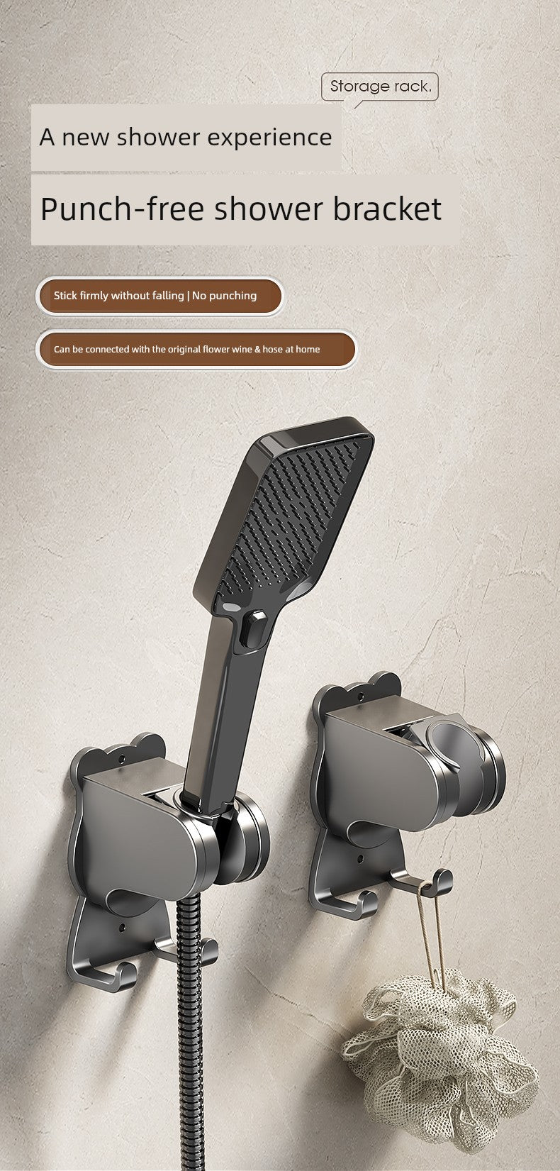 Punch-Free Shower Shower Head Accessories Shower Bracket
