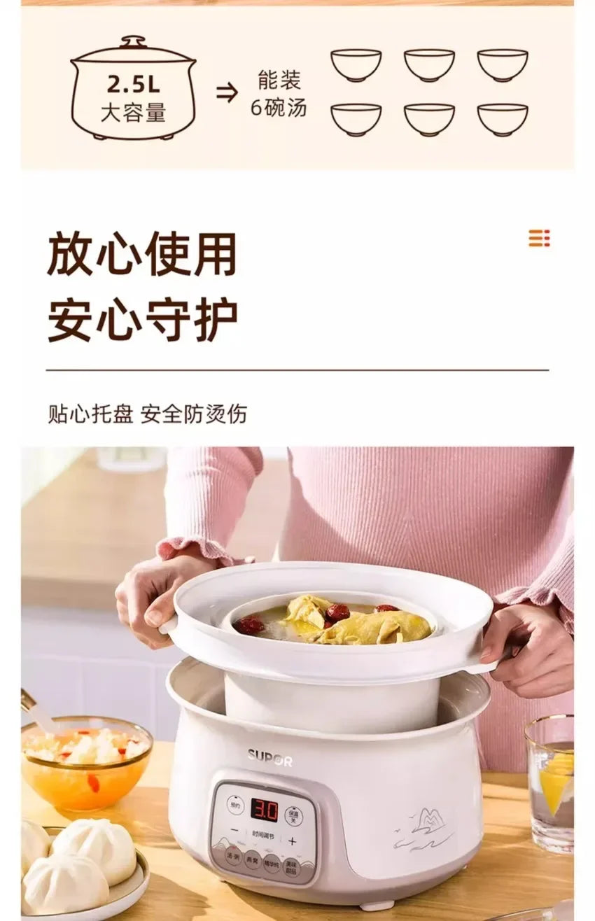 Water-proof electric stew pot household bird's nest electric stew pot ceramic soup cooking porridge food supplement health care