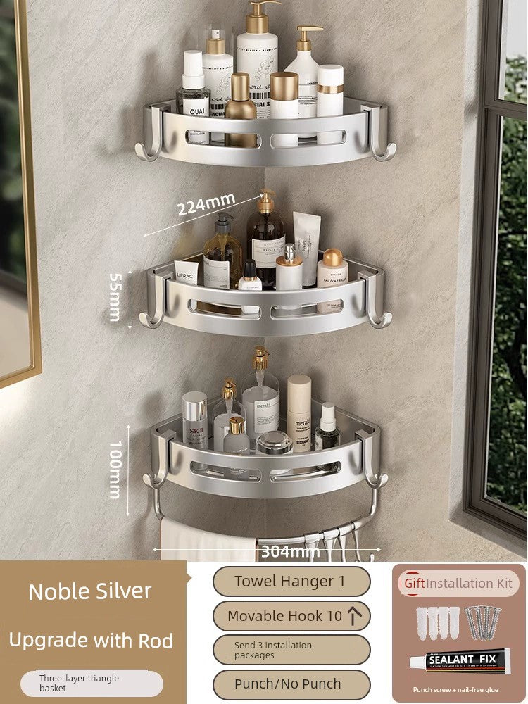 Toilet Punch-Free Wall-Mounted Bath Storage Rack